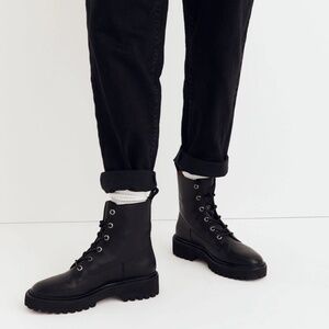 Madewell The Rayna Lace-Up Boot in Leather